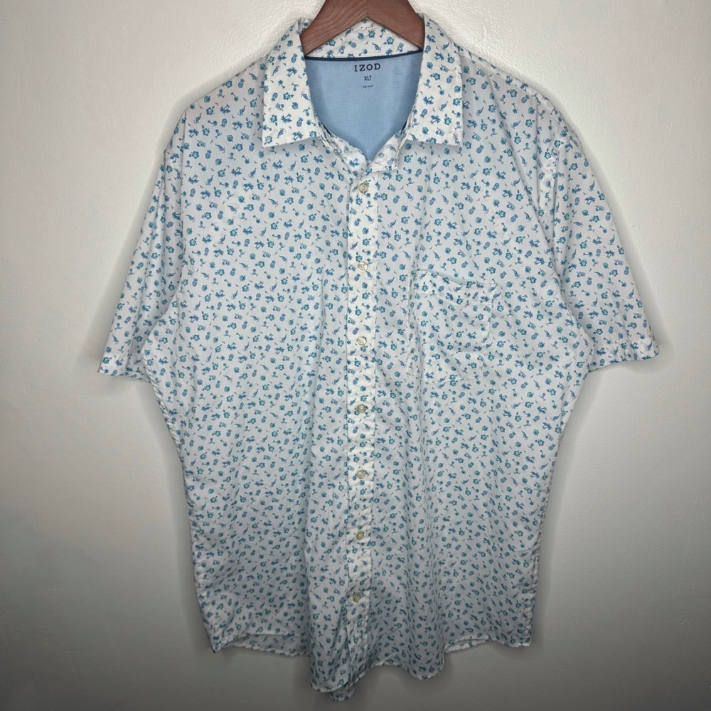 IZOD Short Sleeve Button Down Shirt Size XLT